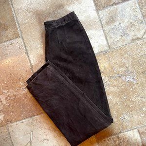 Vintage Bernardo deep brown suede pants, sz 4